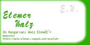 elemer walz business card